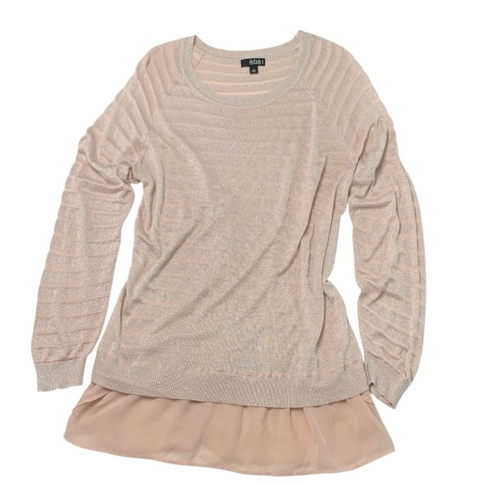 A.N.A. A New Approach Striped Sheer Knit Sweater Sz 1X